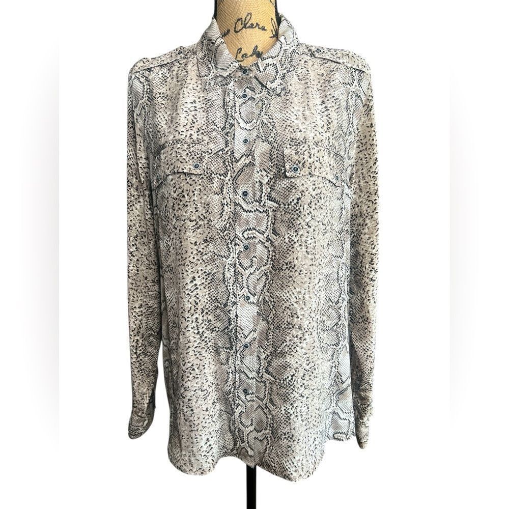 Gerard Darel animal print silk button up blouse size 10 mobwife mobwifeaesthetic